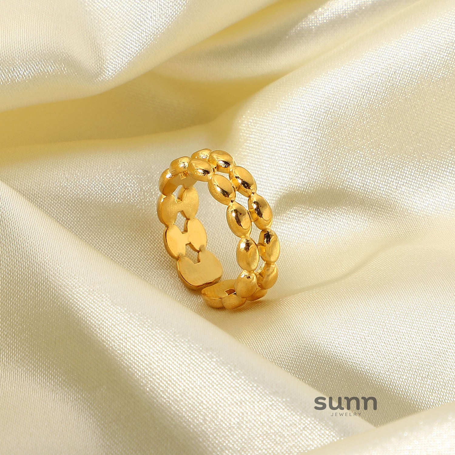 Savannah Double Oval Gold Ring [TJQ2MEBB]