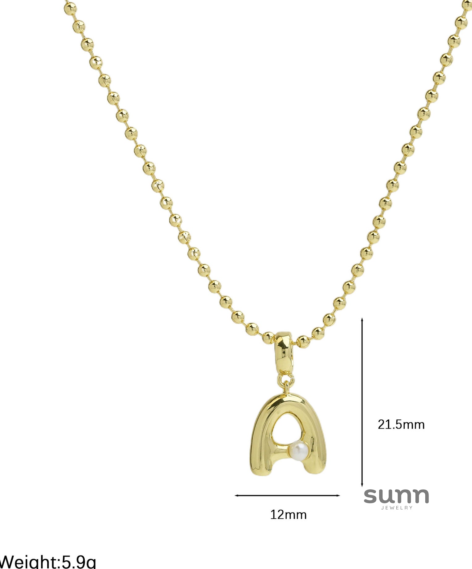 Savvy Bubble Initial Necklace [HJWX1MY2]