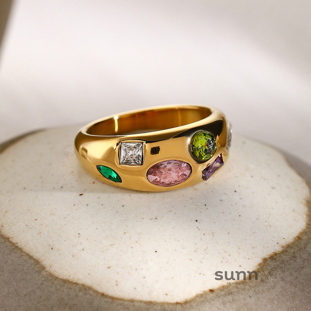 Savvy Dainty Zircon Cross Ring [SY0RBFLD]