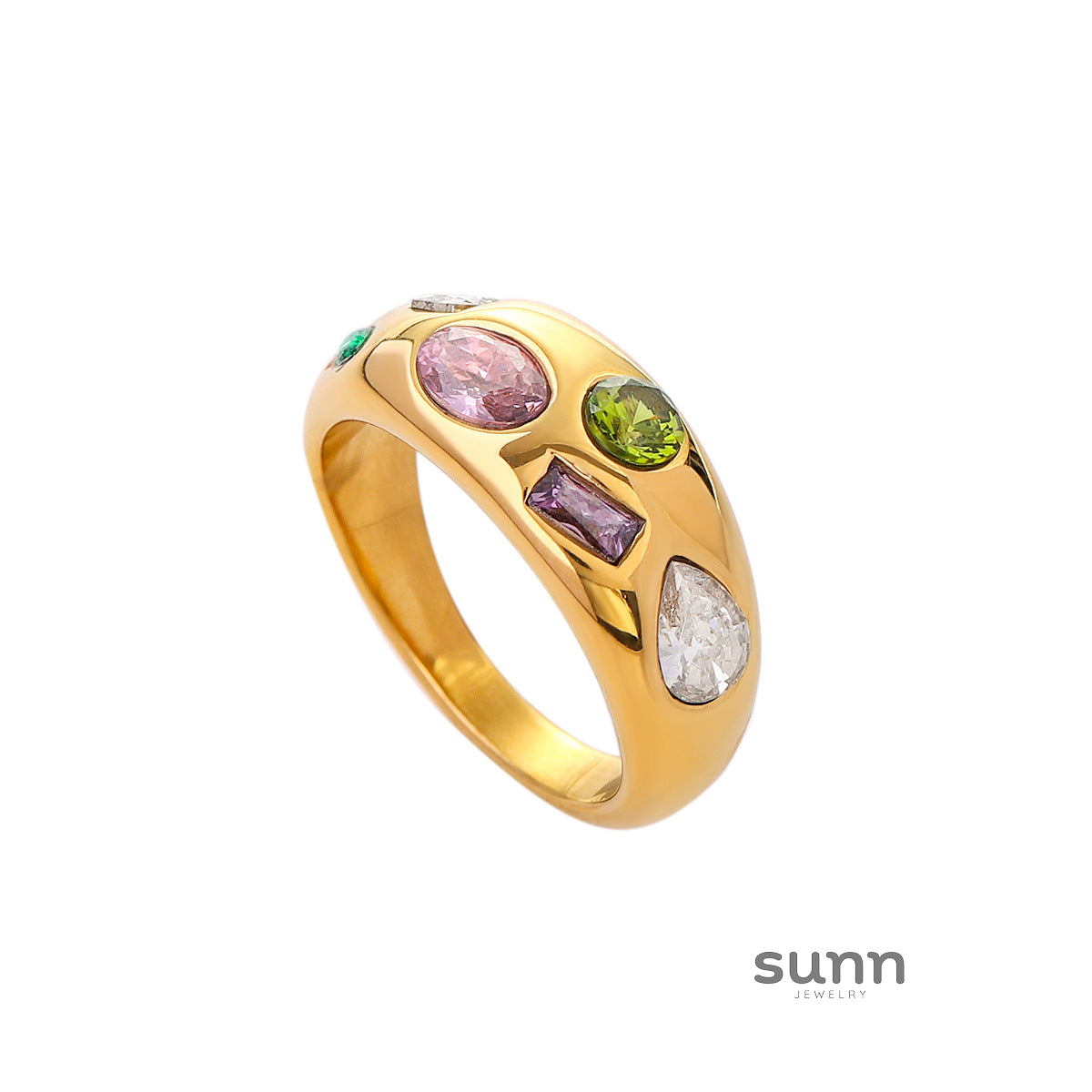 Savvy Dainty Zircon Cross Ring [BYJTGSGO]