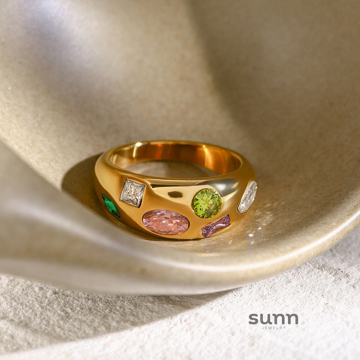 Savvy Dainty Zircon Cross Ring [6BTBADK0]
