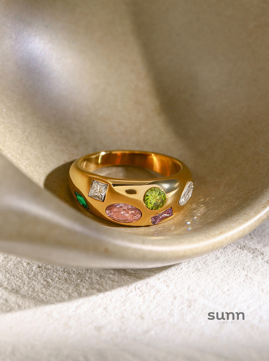 Savvy Dainty Zircon Cross Ring [NEPLG7ID]