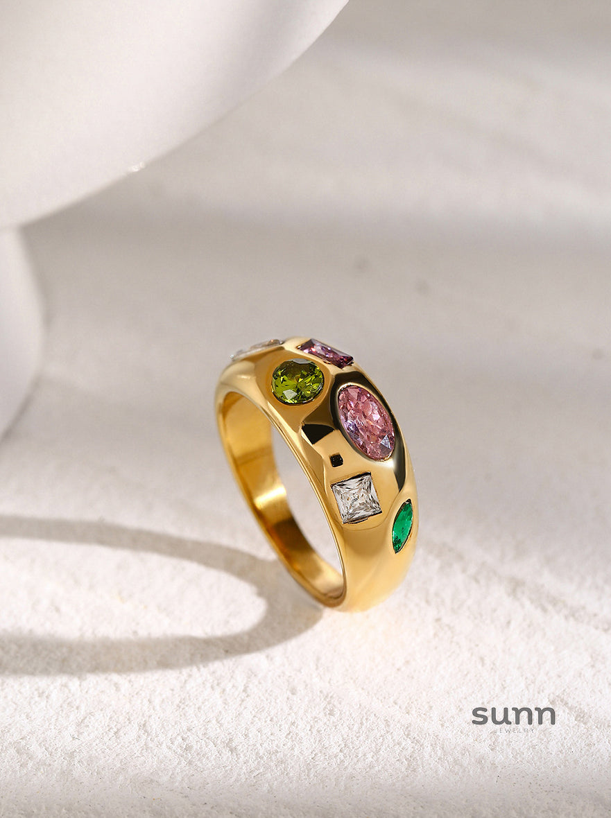Savvy Dainty Zircon Cross Ring [8127DLMP]