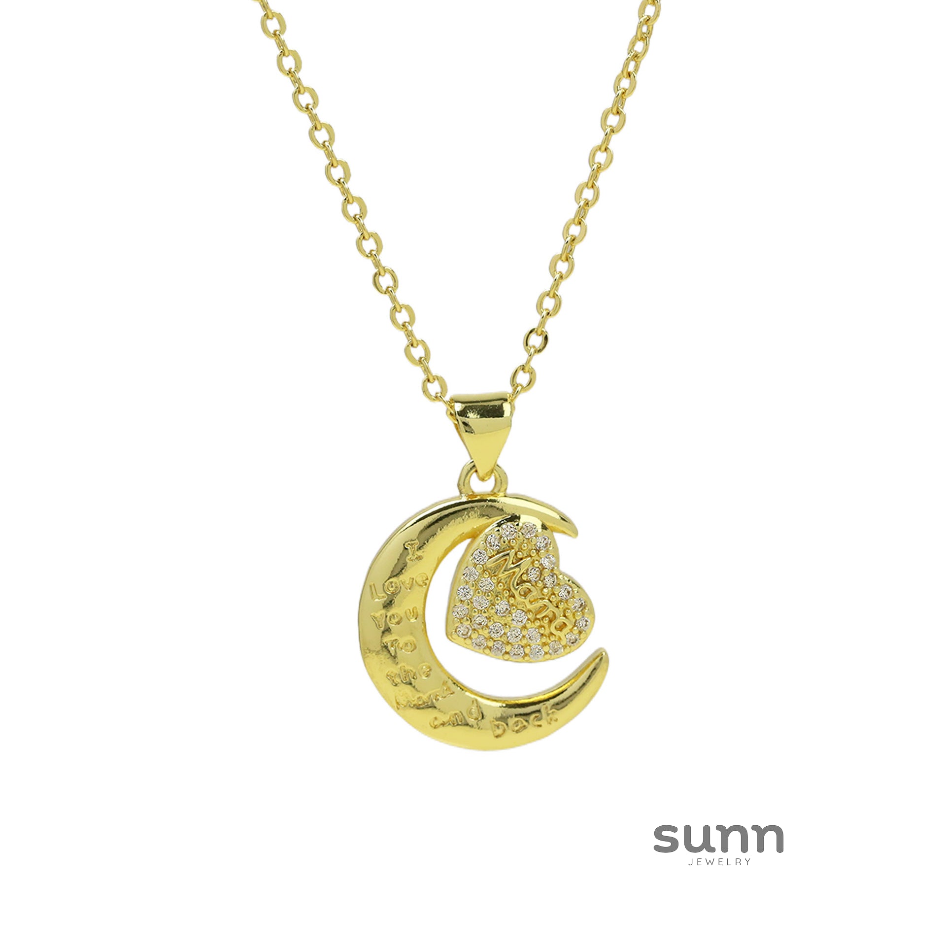 Saydee Zircon Mother Pendant Necklace [FI2EGSCK]