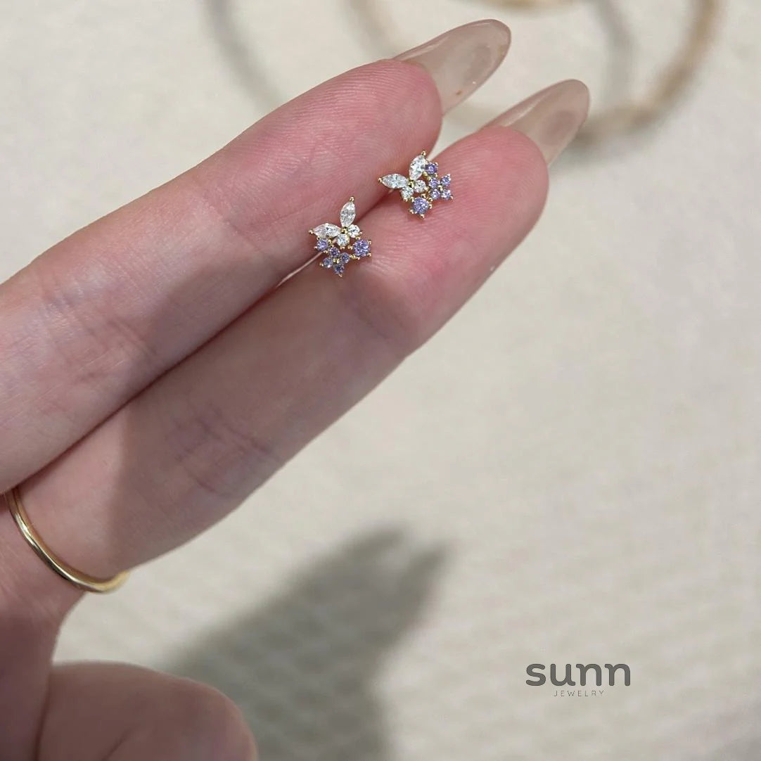 Saylor Lavender Butterfly Stud Earrings