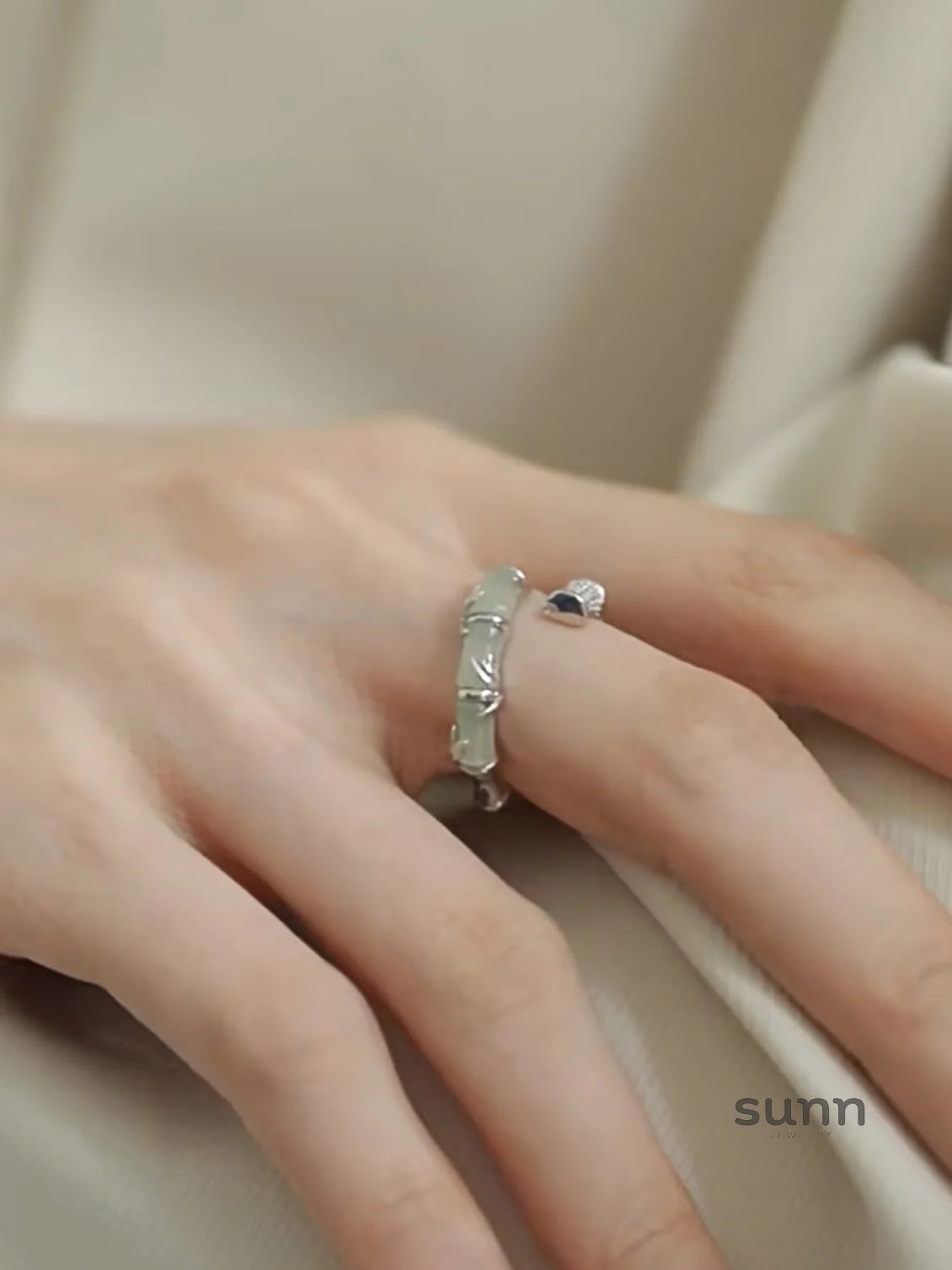 Selena Bamboo Jade Ring