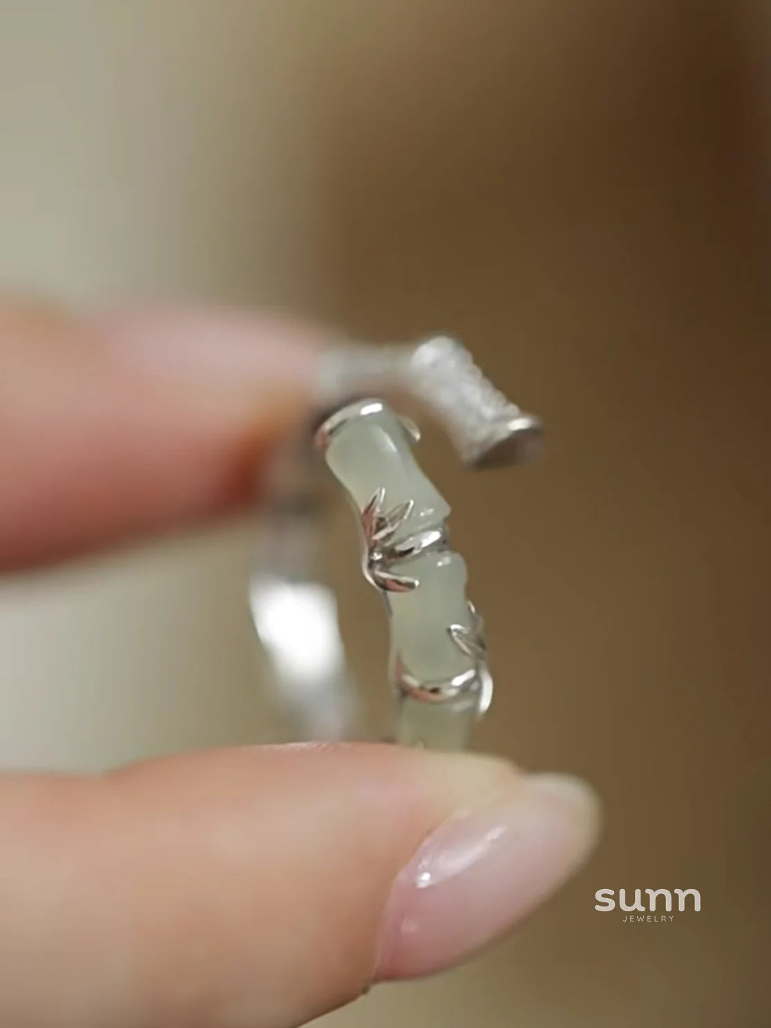 Selena Bamboo Jade Ring