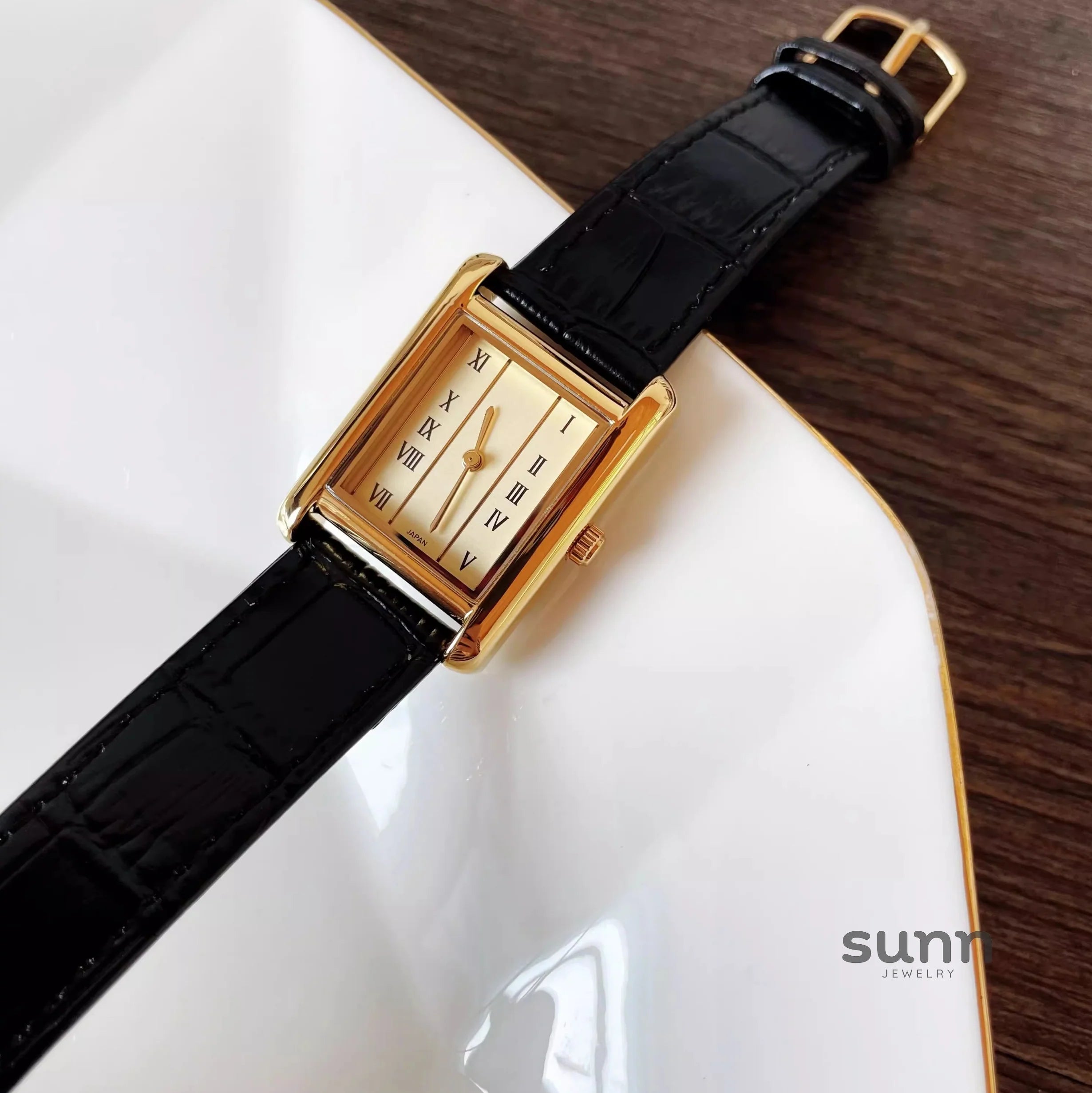 Selena Leather Square Watch