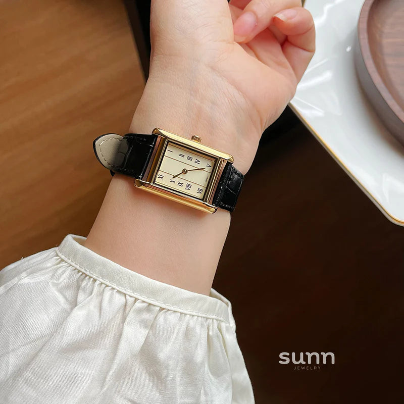 Selena Leather Square Watch