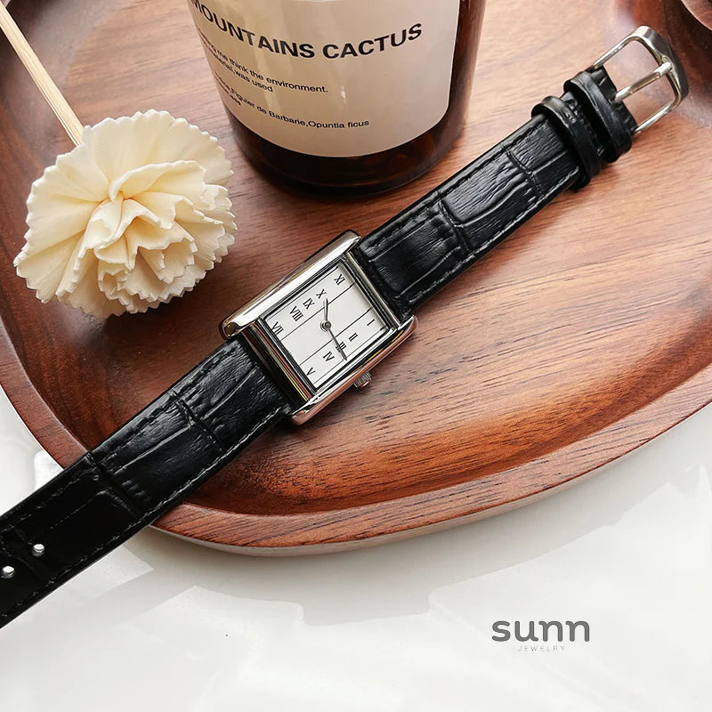 Selena Leather Square Watch