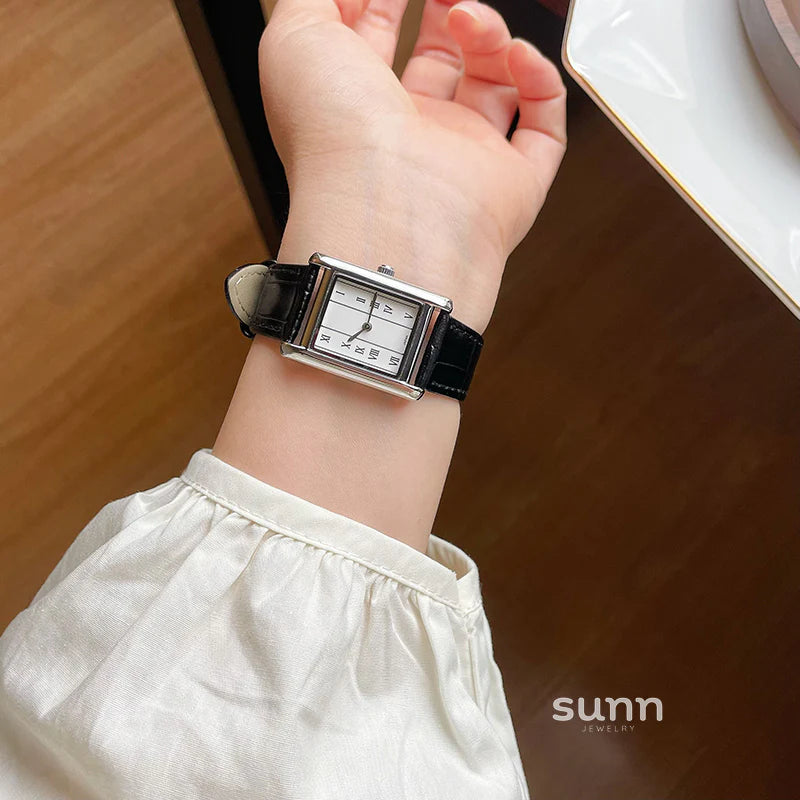 Selena Leather Square Watch