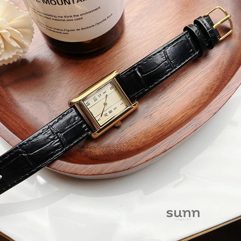 Selena Leather Square Watch