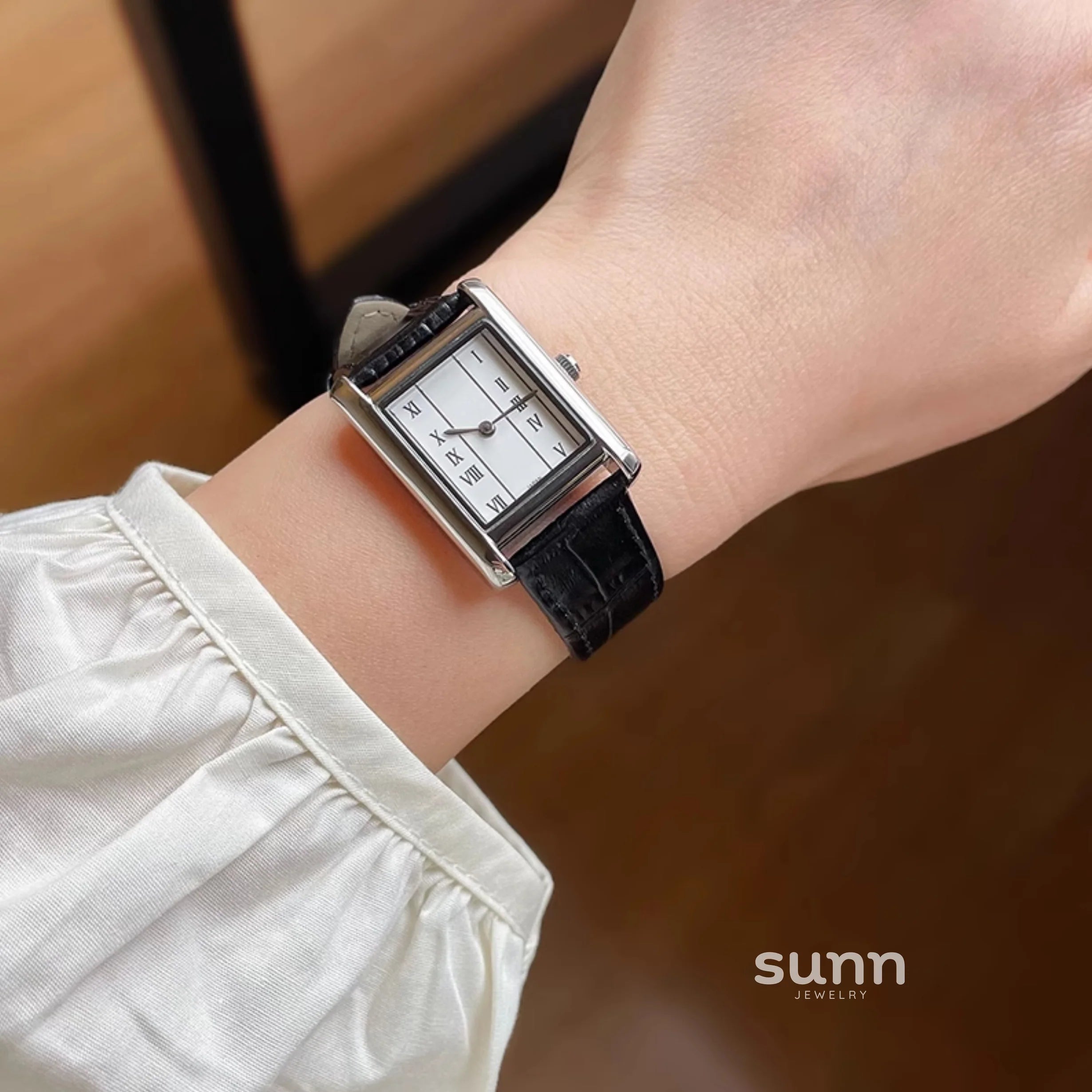 Selena Leather Square Watch
