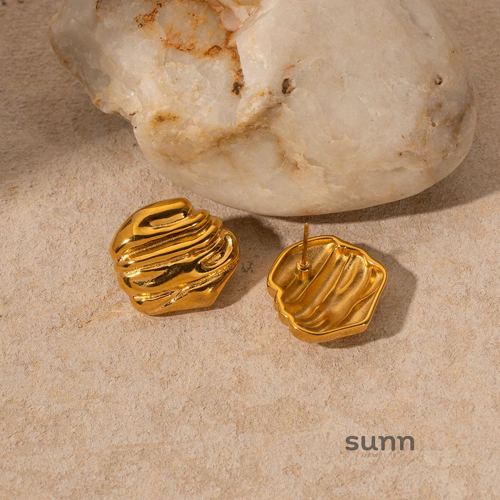 Seneca Organic Texture Hoop Earrings