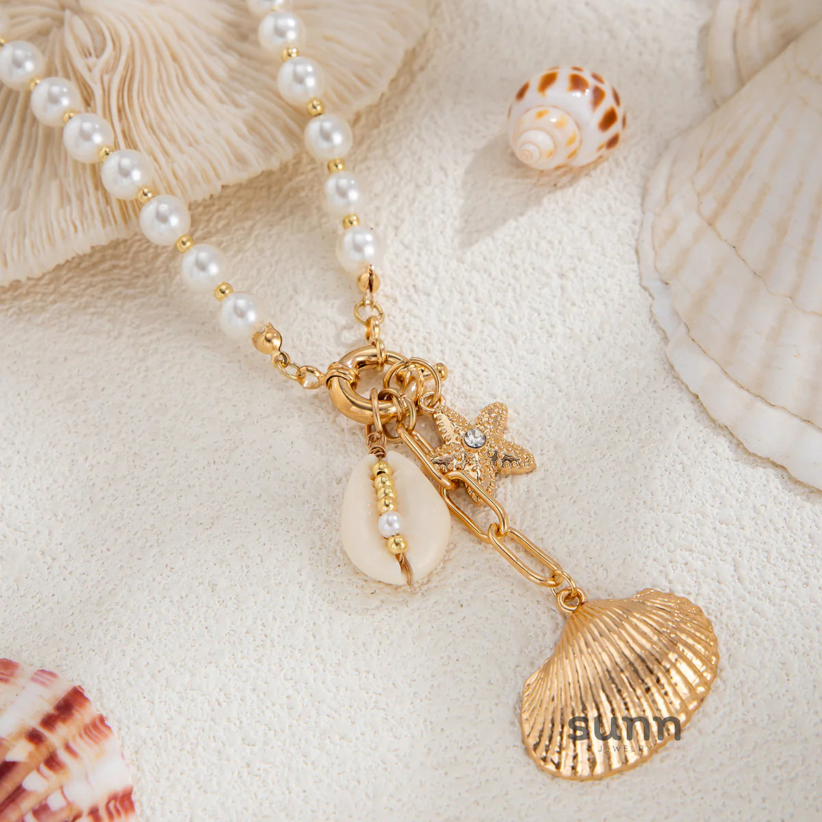 Senna Pearl Starfish Shell Necklace