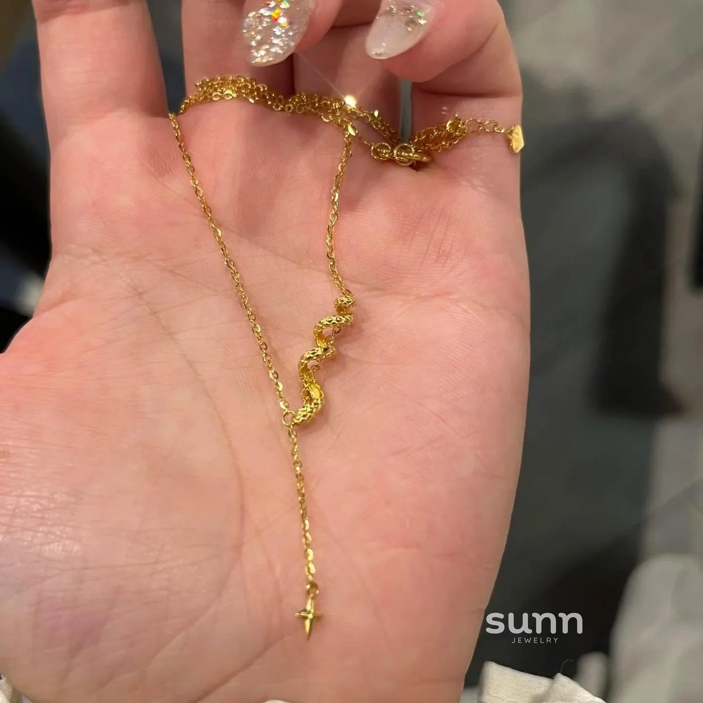 Serayah Golden Serpent Necklace