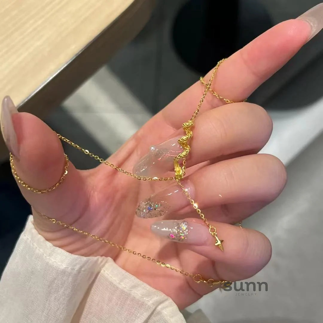 Serayah Golden Serpent Necklace