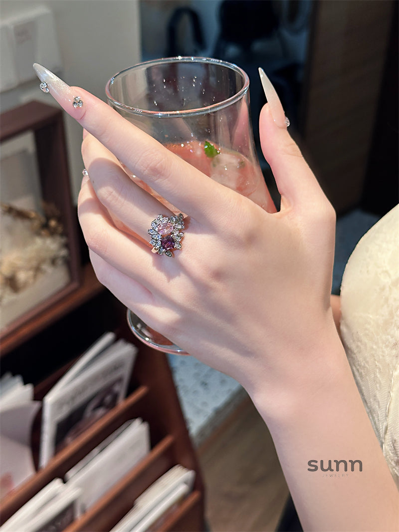 Serayah Zircon Floral Ring [1IV9G29O]
