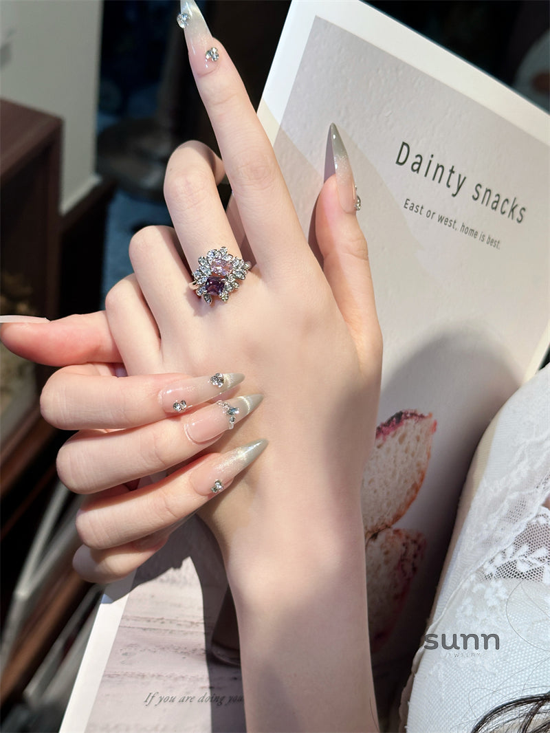 Serayah Zircon Floral Ring [H0E4W0V4]