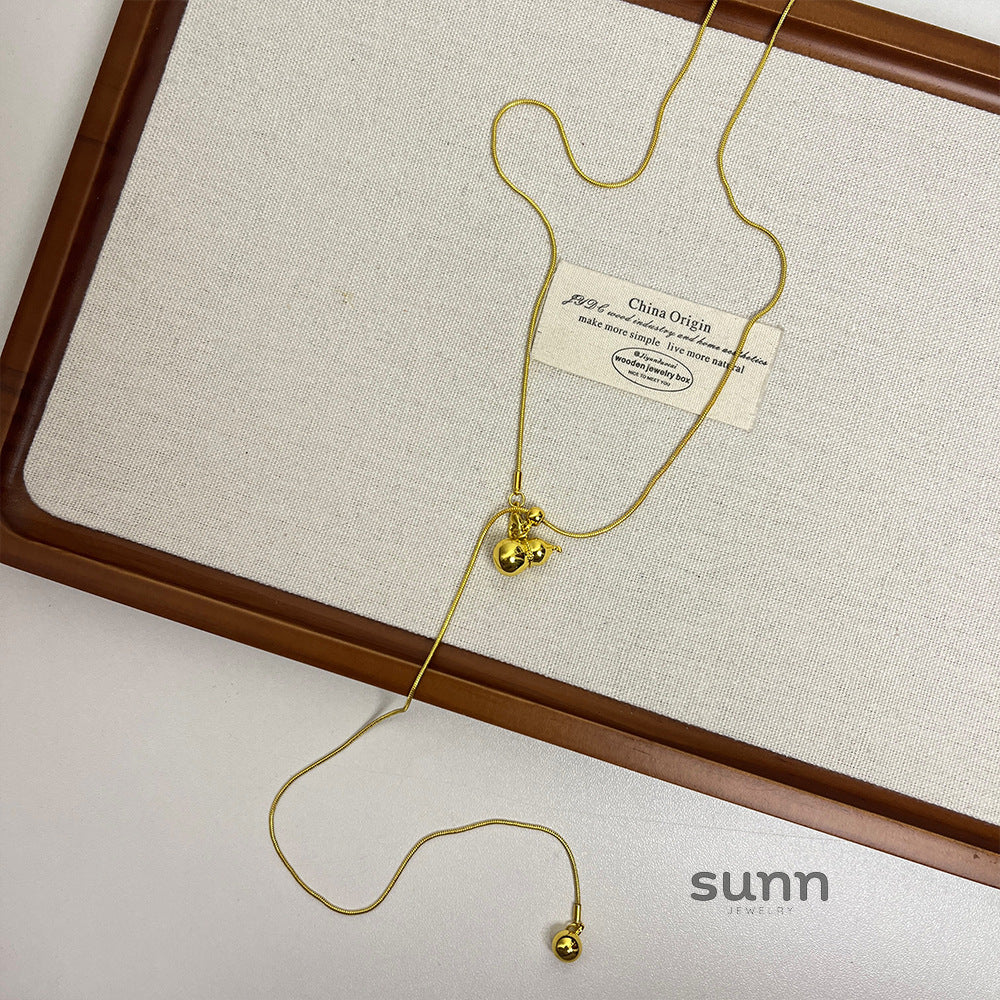 Sereen Metal Gourd Necklace [9YGR74SB]