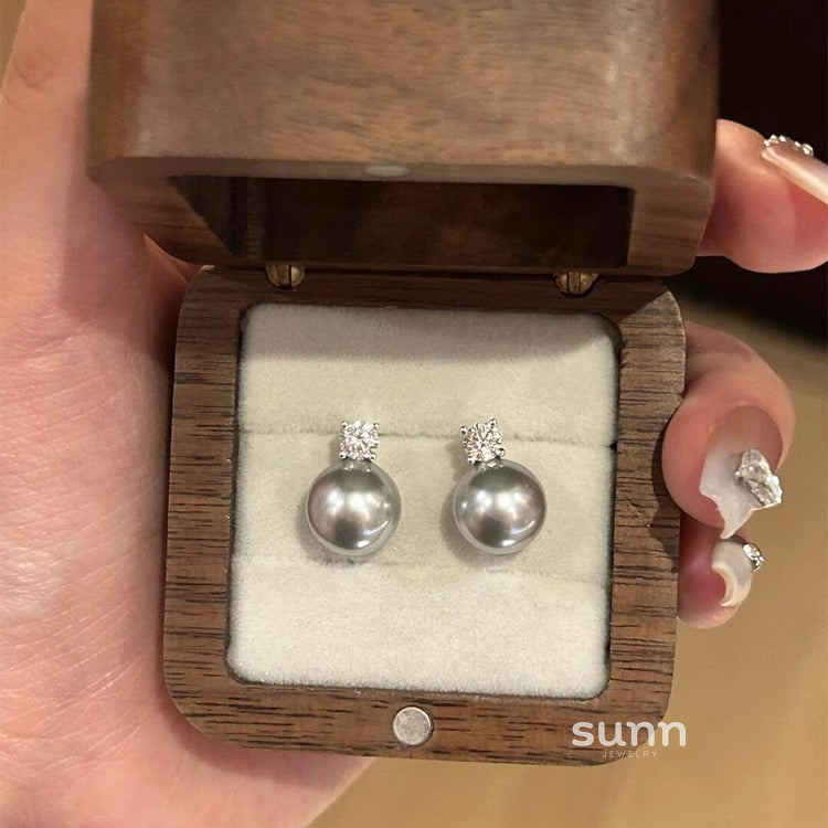 Serena Halo Pearl Earrings [L928T10Q]