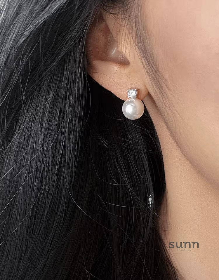 Serena Halo Pearl Earrings [Q7JC1PWJ]
