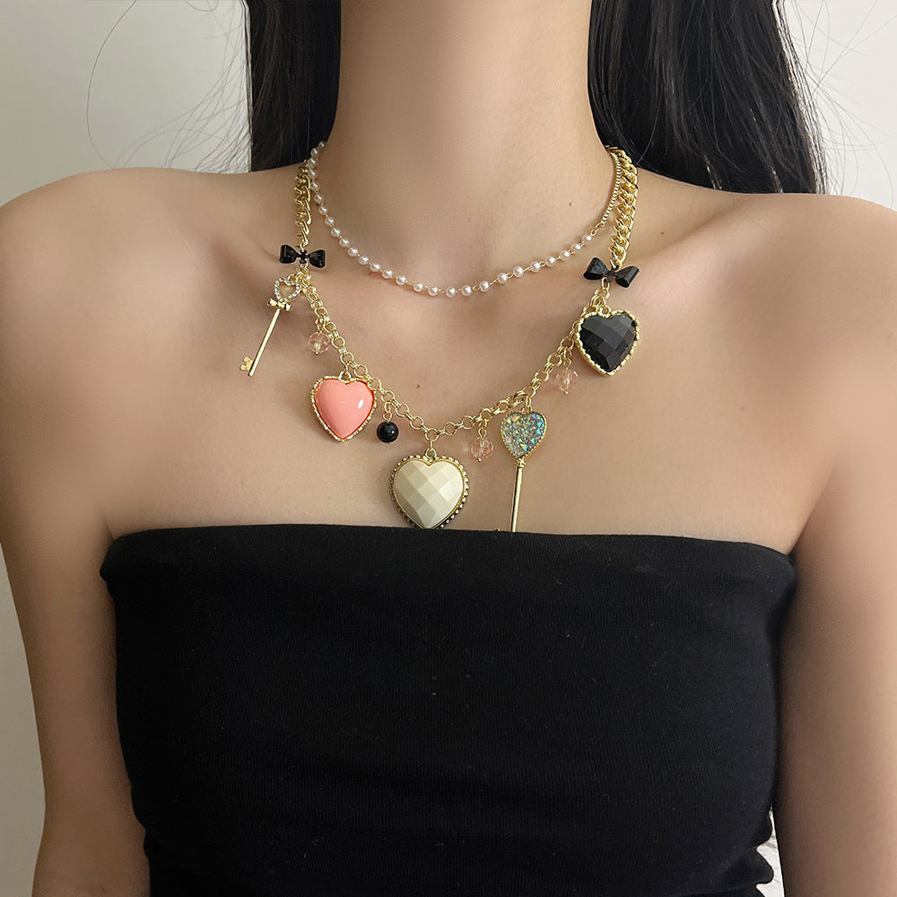Shahd Regal Heart Layered Necklace [DCKJJMNQ]