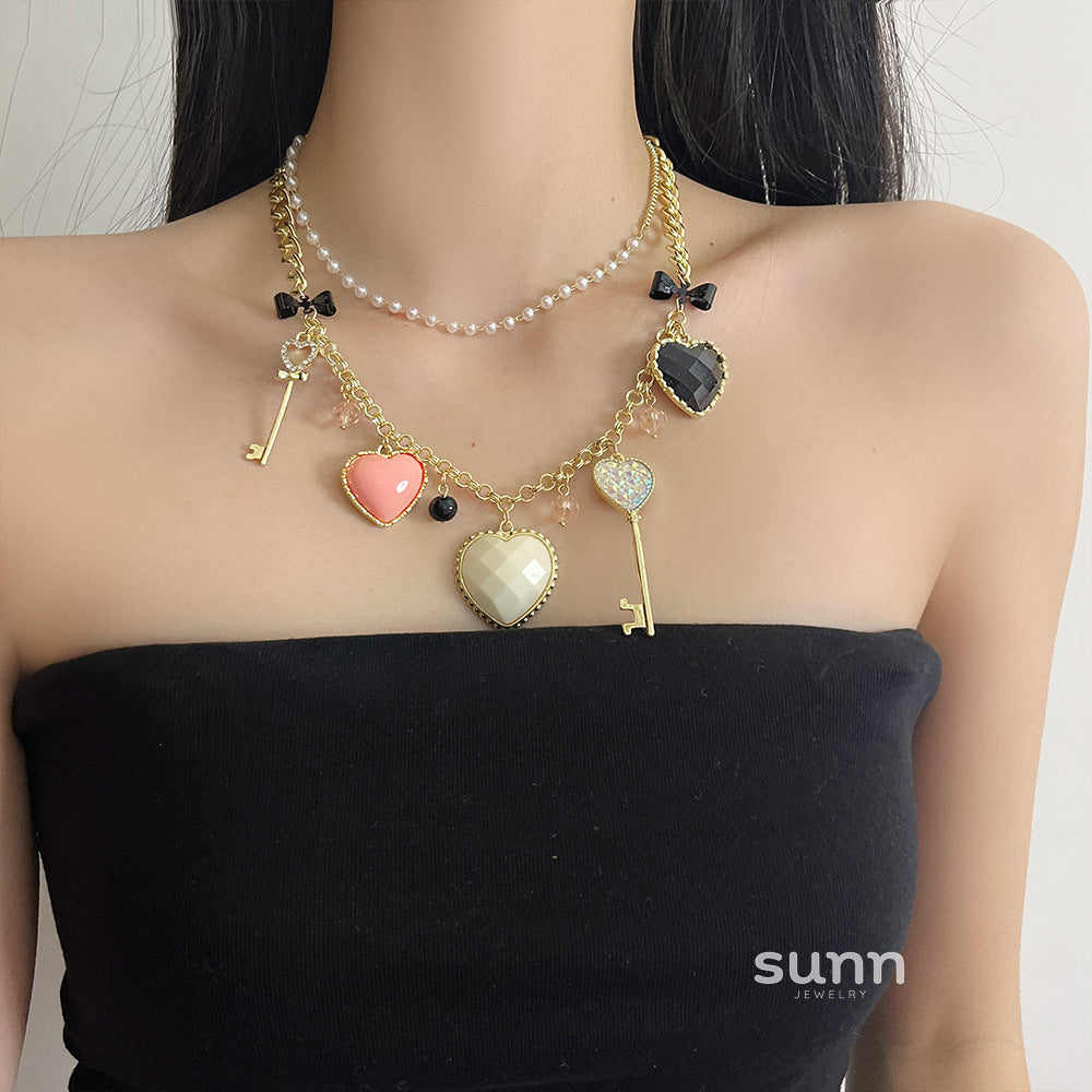 Shahd Regal Heart Layered Necklace [DCKJJMNQ]