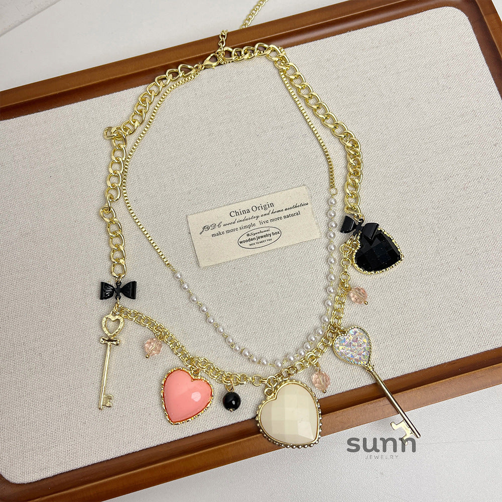 Shahd Regal Heart Layered Necklace [CVK5G1OR]