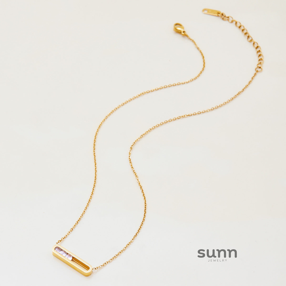 Shaina Rhinestone Interlocking Necklace [KNWA2E1R]