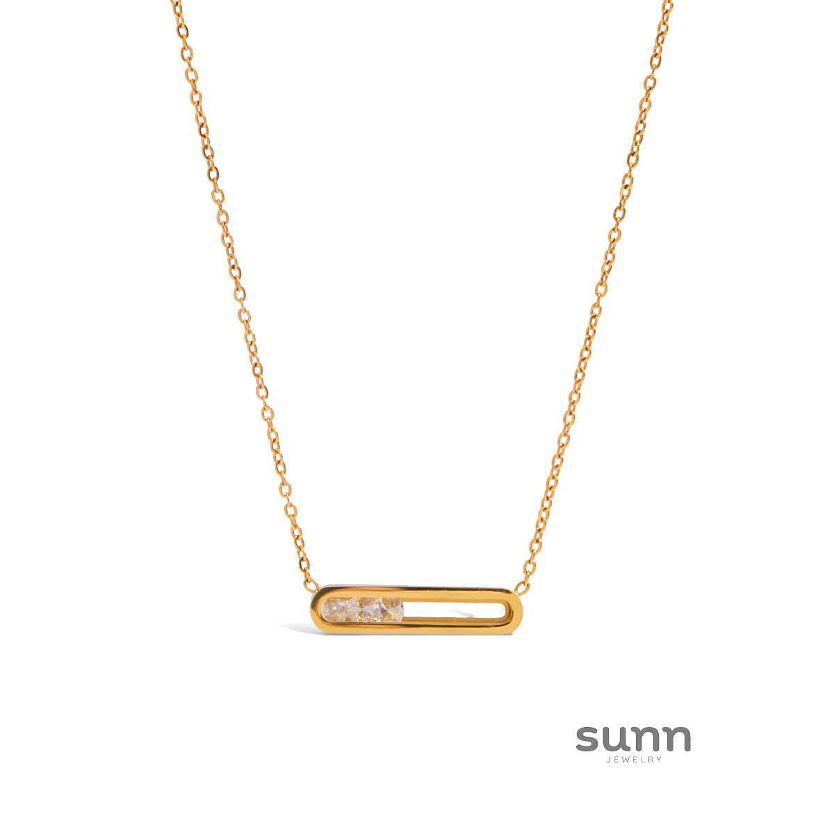 Shaina Rhinestone Interlocking Necklace [J04R2SDS]