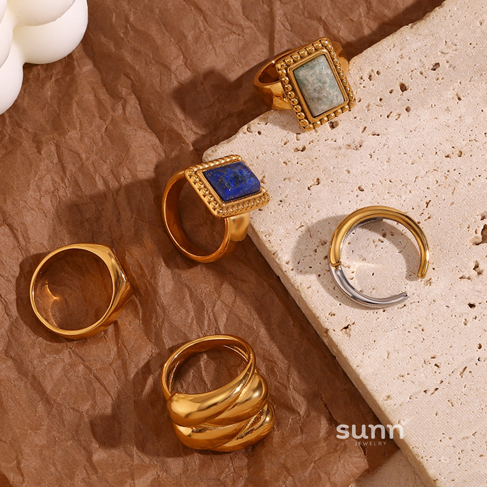 Shaindy Retro Stone Rings [731UHYBF]