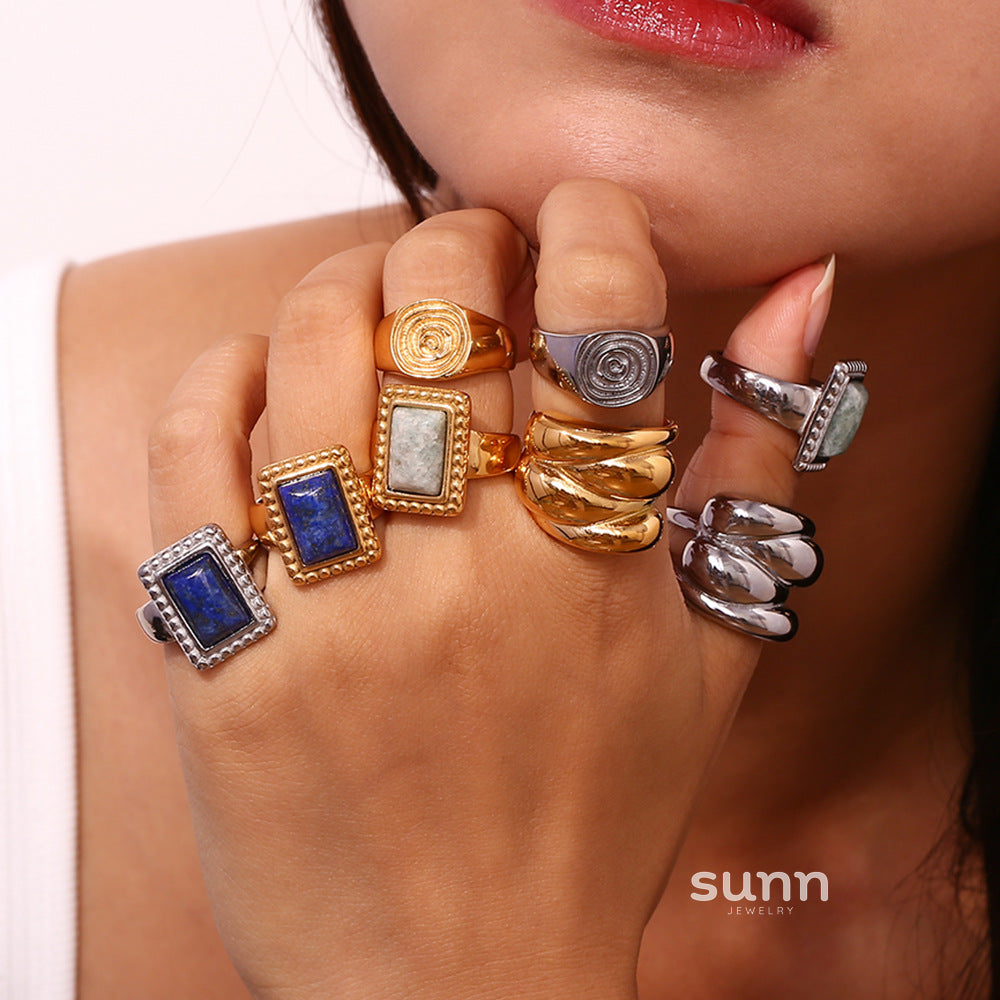Shaindy Retro Stone Rings [SMYYDRGM]