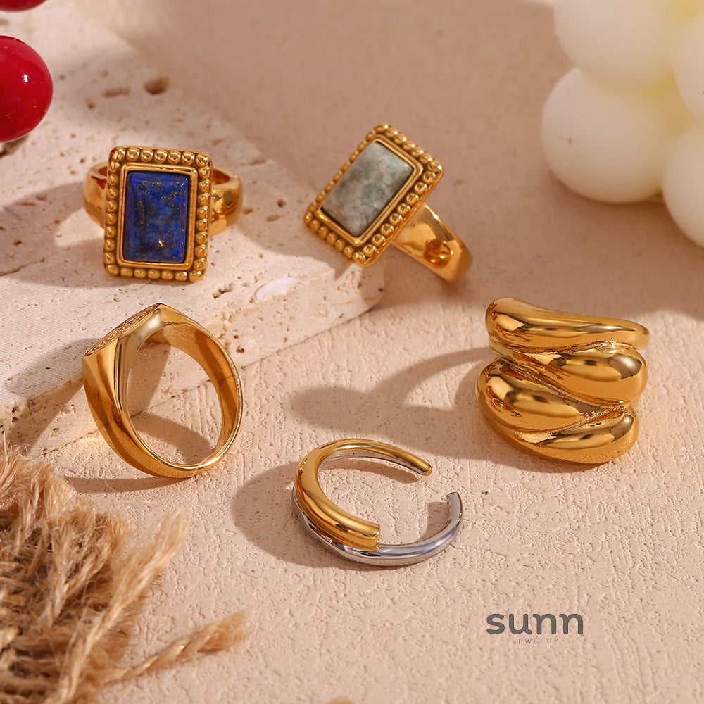 Shaindy Retro Stone Rings [D6LBZDRU]
