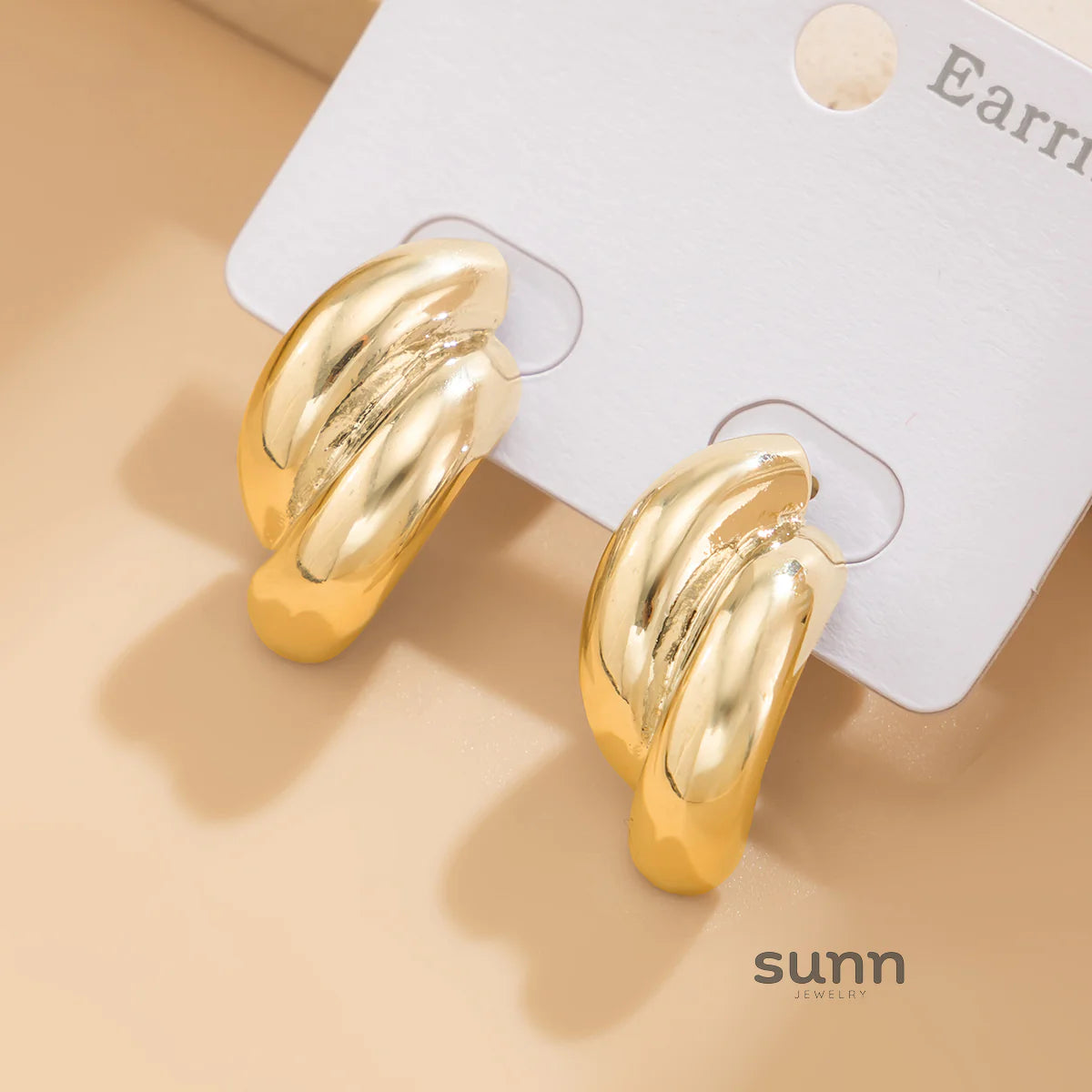 Shaira Sleek Double Layer Stud Earrings
