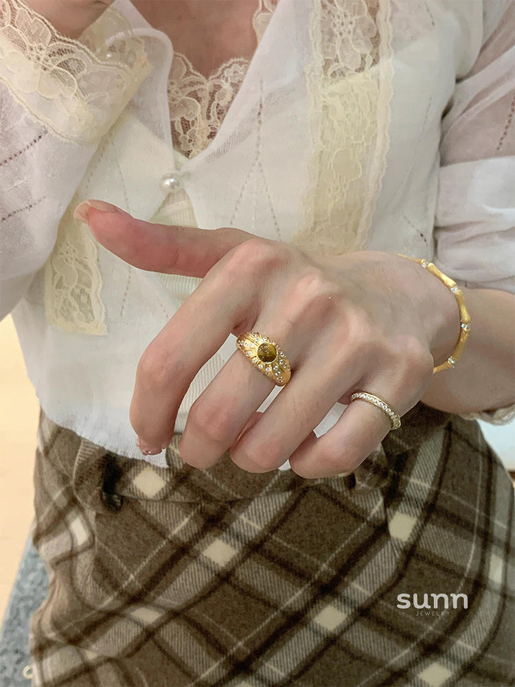 Shamiyah Vintage Tiger Eye Ring [YHU713AC]