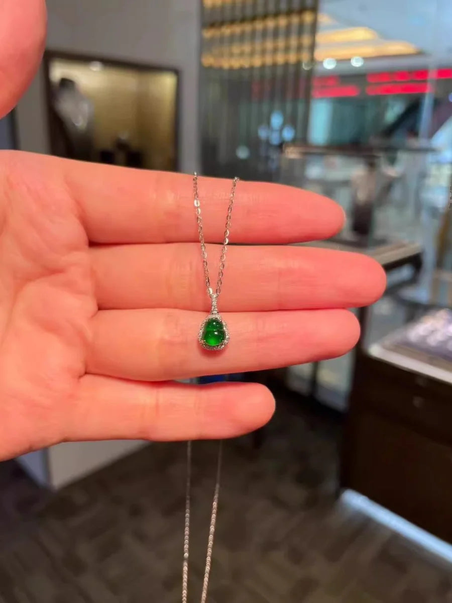 Shams Emerald Gourd Pendant Necklace