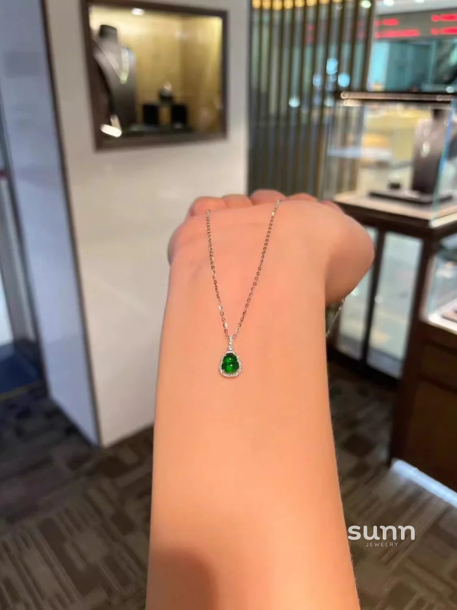Shams Emerald Gourd Pendant Necklace