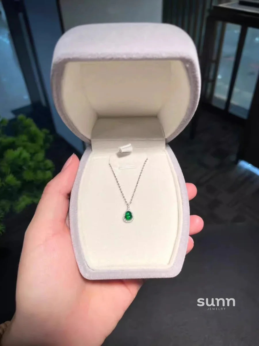 Shams Emerald Gourd Pendant Necklace
