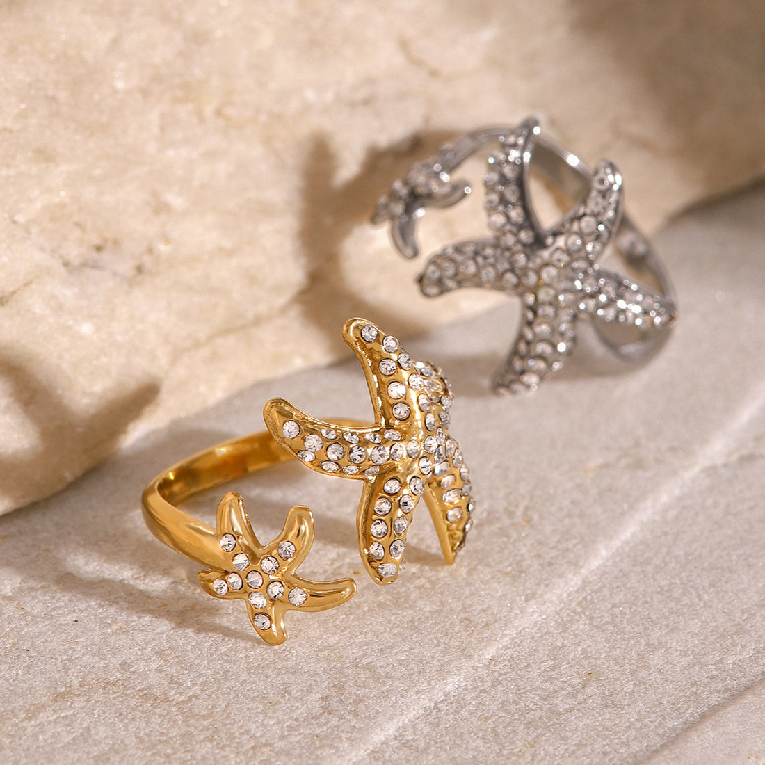Shams Rhinestone Starfish Ring [3V9Q0L1V]