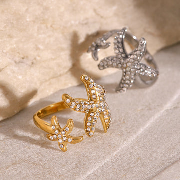 Shams Rhinestone Starfish Ring [3V9Q0L1V]