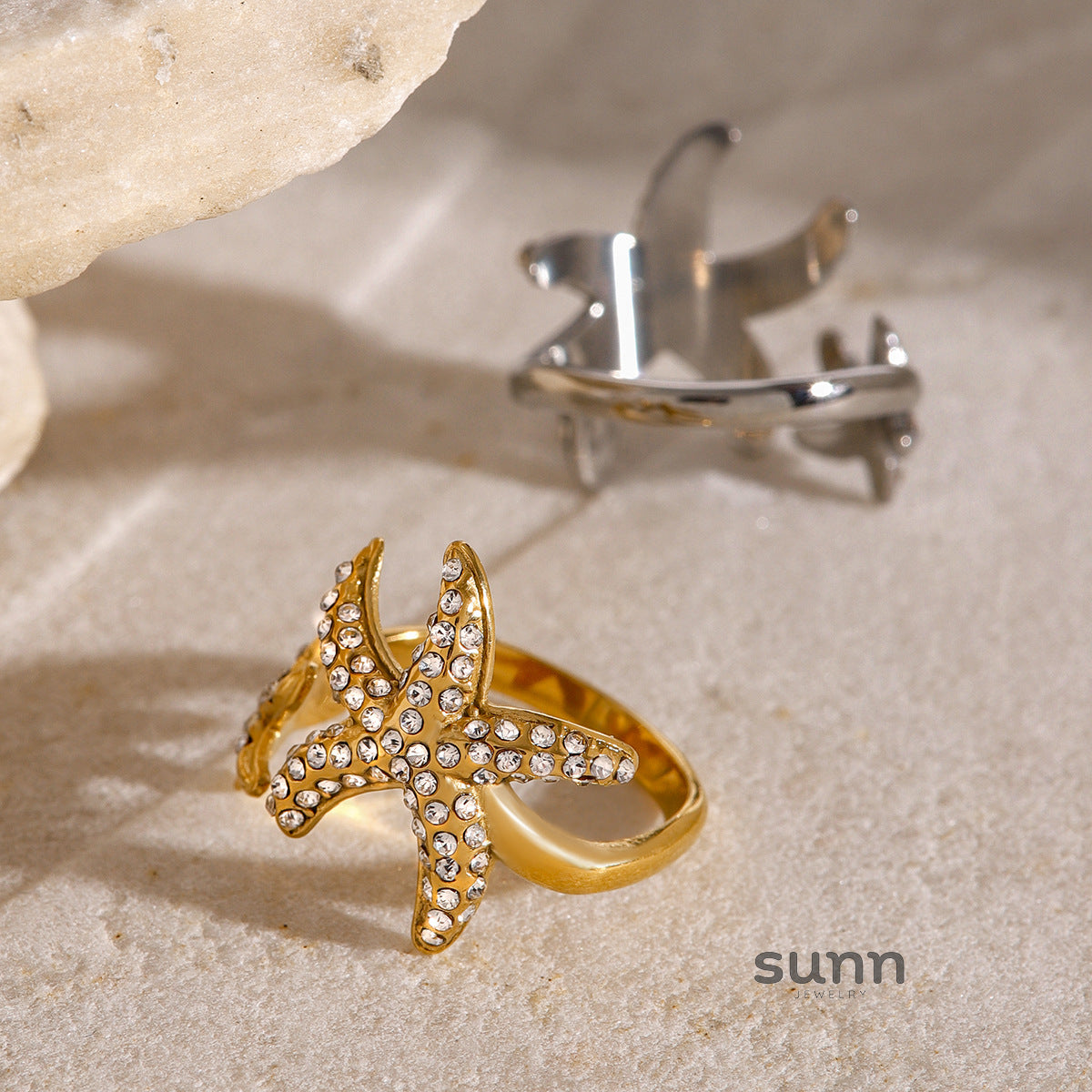 Shams Rhinestone Starfish Ring [ODL7WDQO]