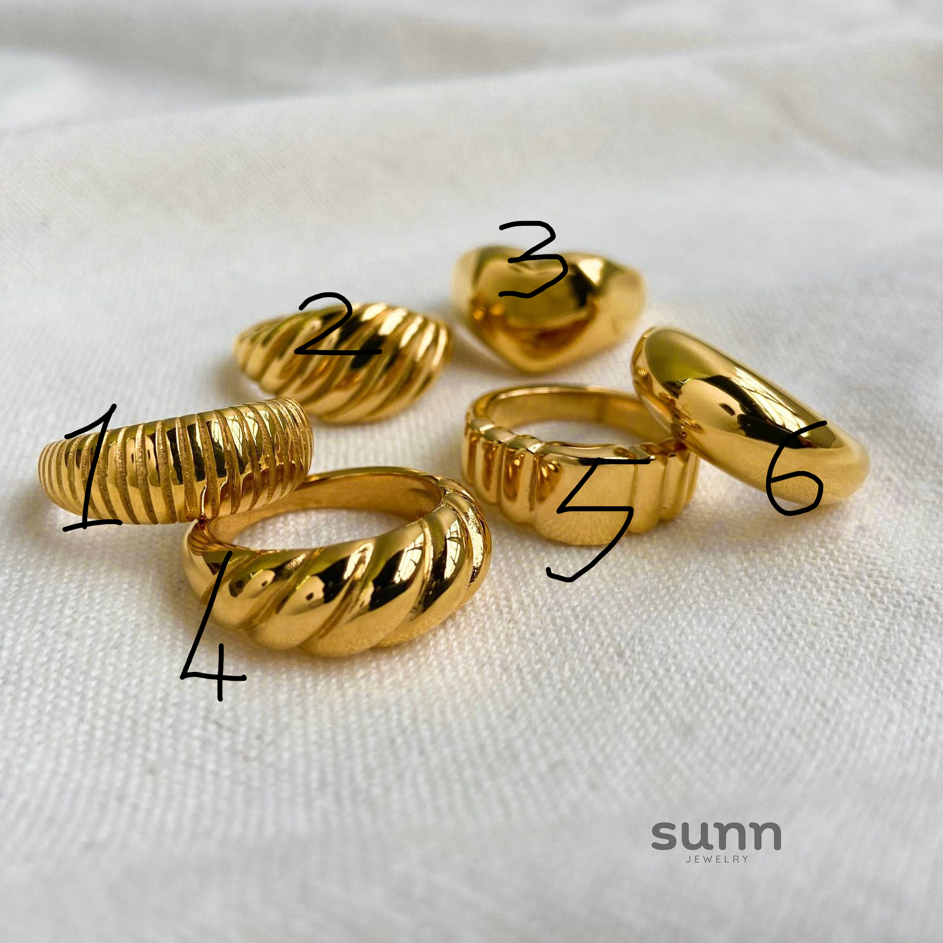 Shania Irregular Band Rings