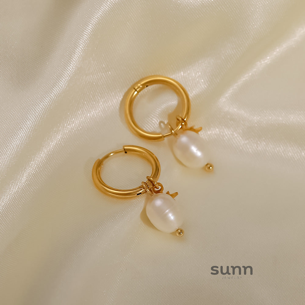Sharlotte Freshwater Pearl Hoops [9VU85RNI]