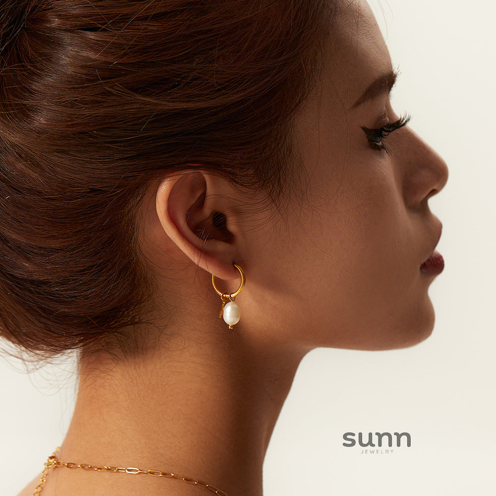Sharlotte Freshwater Pearl Hoops [DQKTZGMD]