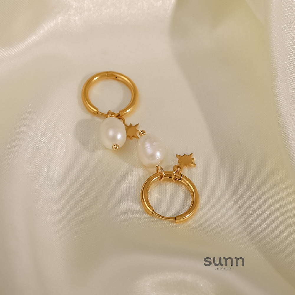 Sharlotte Freshwater Pearl Hoops [JIDJ6R4Z]