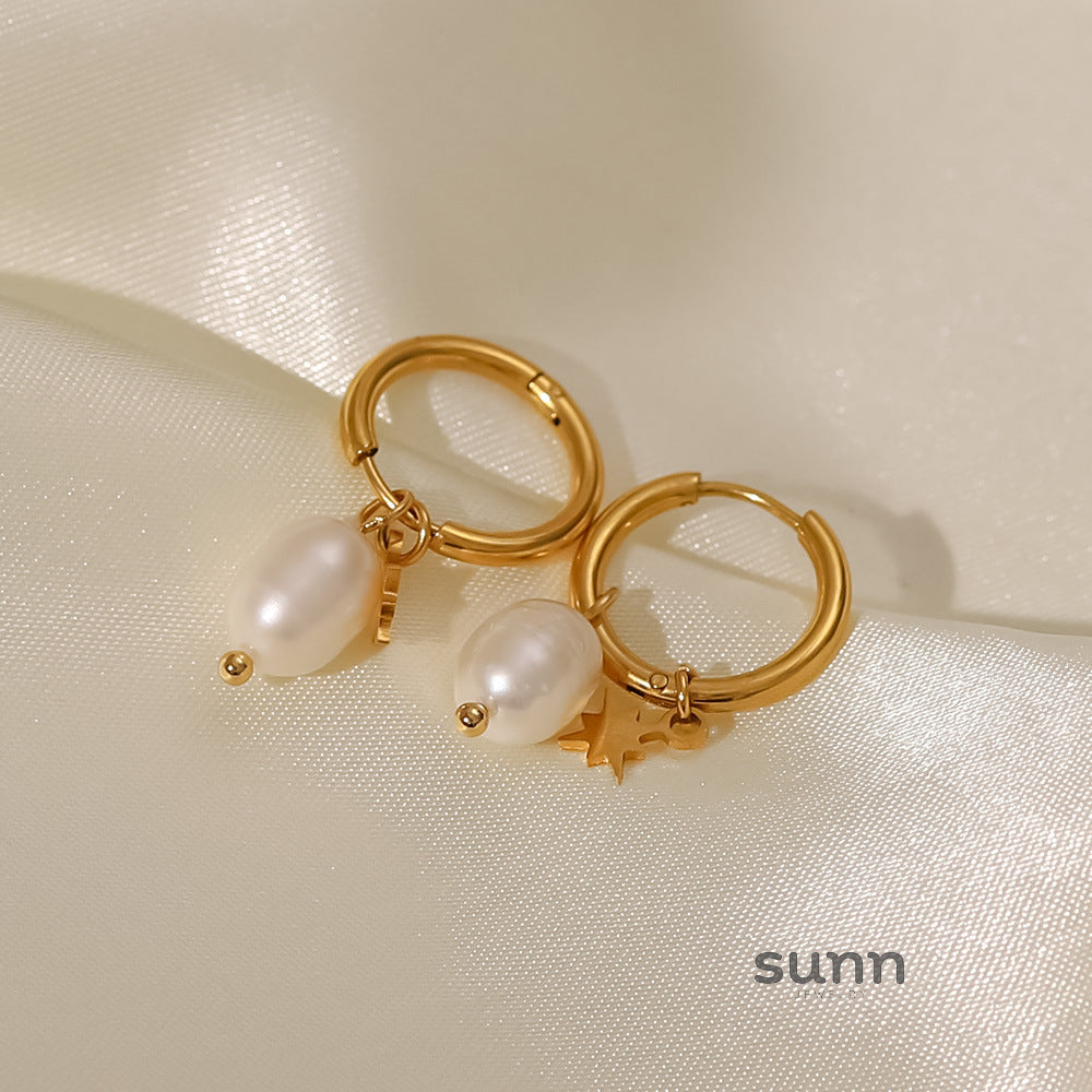Sharlotte Freshwater Pearl Hoops [Q7D3GPV9]