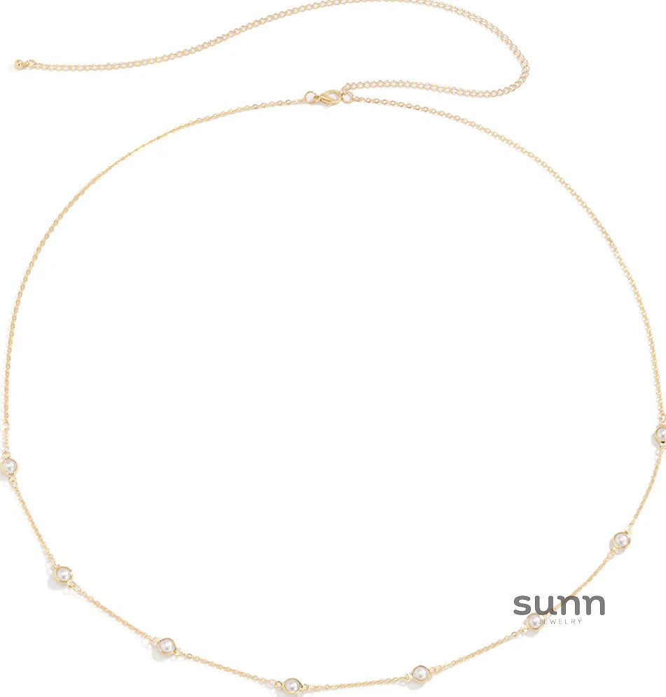 Shauna Delicate Pearl Body Chain