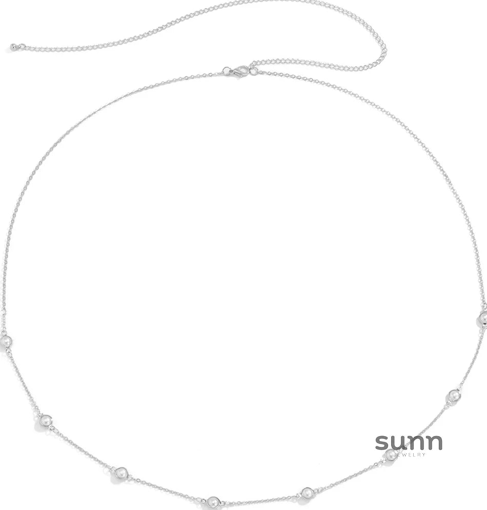 Shauna Delicate Pearl Body Chain