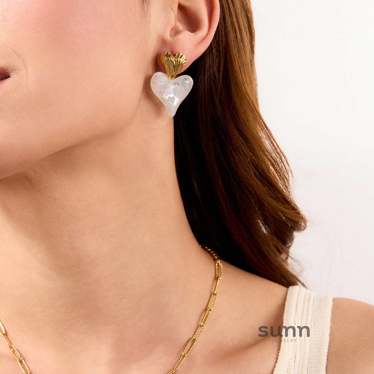 Shawna Sculptural Heart Earrings [I101LADP]